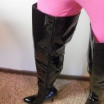 Black Patent Thigh High Boots