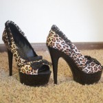 Ellie Shoes Jezebel 6" Stiletto Platform Leopard Print Heels