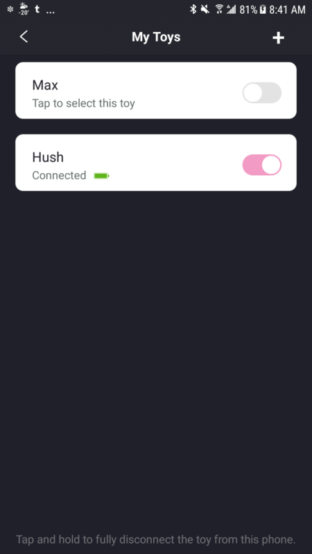 Lovense Hush Wireless Cell Phone Vibrator App