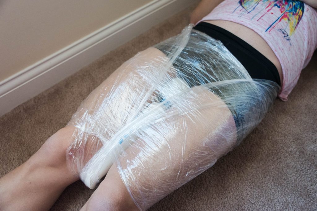 Saran Wrap Bondage Hitachi Magic Wand