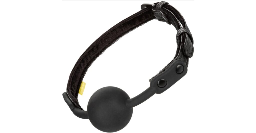 A plain, simple ball gag against a plain white background. For my BDSM gags article.