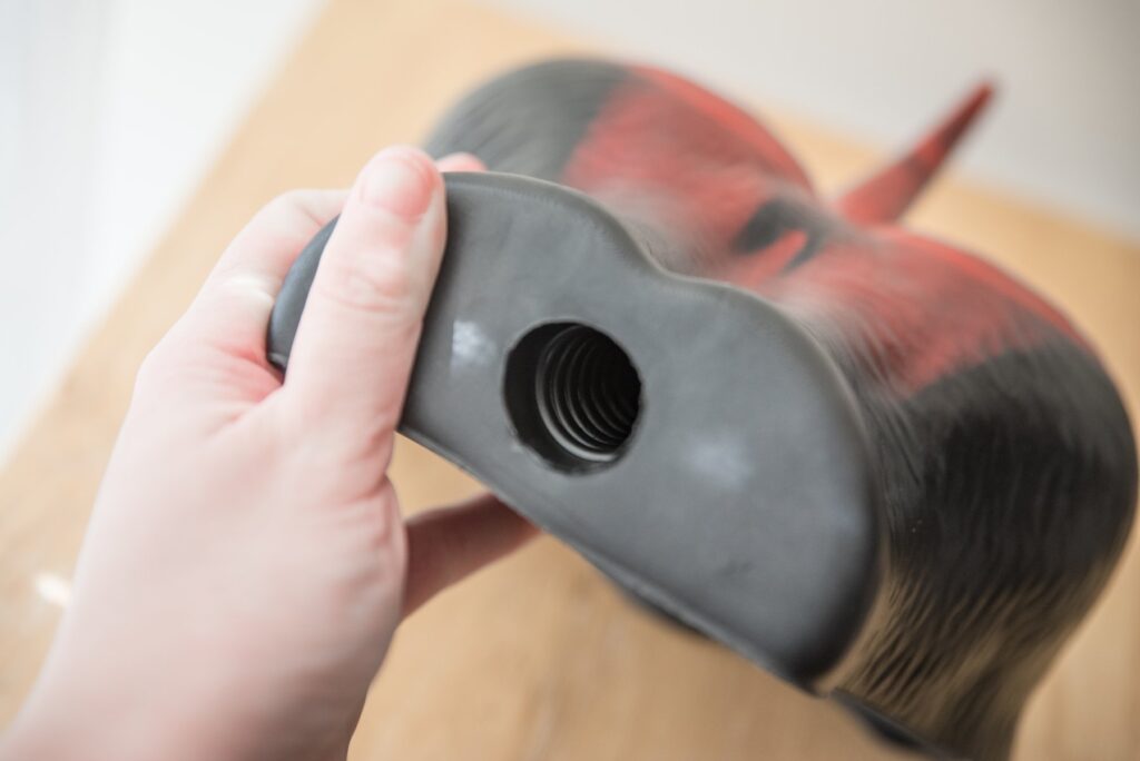 Close up on the entrance into the stroker, showcasing the ribbing alongside the inner tunnel that offers pleasure as you slide inside. For my Twisted Beast Naberus review.