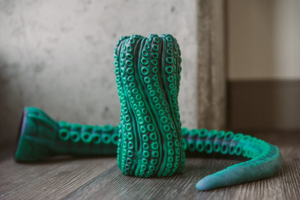 The Nothosaur Alla and Vortima sit out next to one another on the floor. They are color-matched, and they look like a really hot tentacle monster set. For my Nothosaur Vortima review.