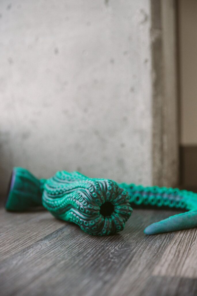 The Nothosaur Alla and Vortima sit out next to one another on the floor. They are color-matched, and they look like a really hot tentacle monster set. For my Nothosaur Vortima review.