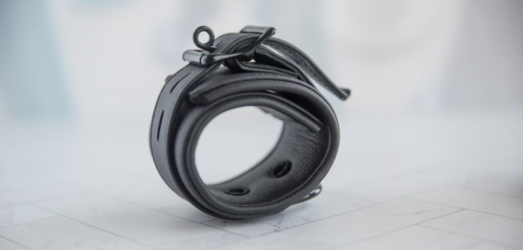 View inside the cuff, showcasing the riveted areas and how they disrupt the smoothness of the interior cuff.